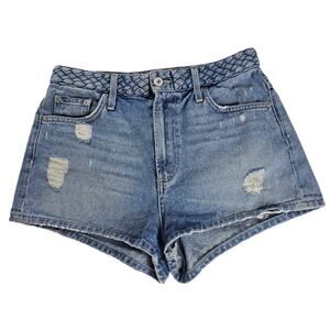 Tularosa Jean Shorts Women's Size 27 Emma High Rise Light Wash Distressed